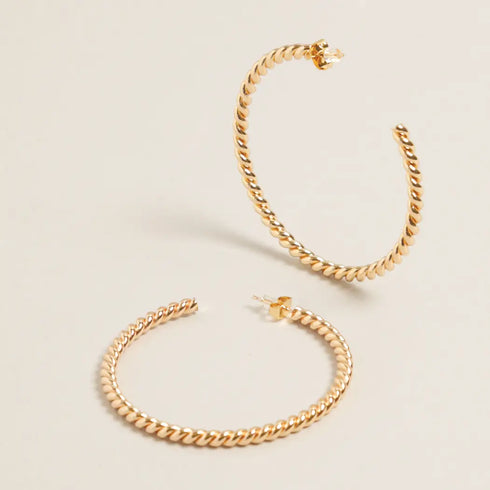 14K DIPPED TWIST HOOP