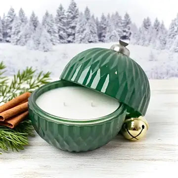 FACETED GLASS ORNAMENT CANDLE