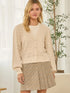CHEVRON POINTELLE CARDIGAN