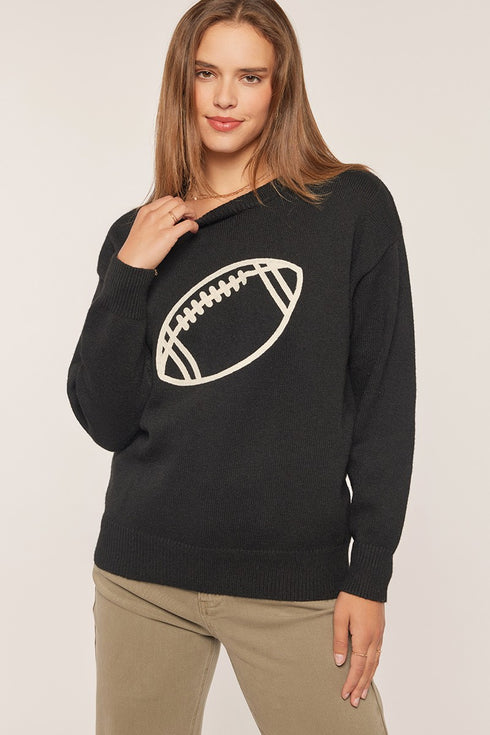 EMBROIDERY FOOTBALL SWEATER