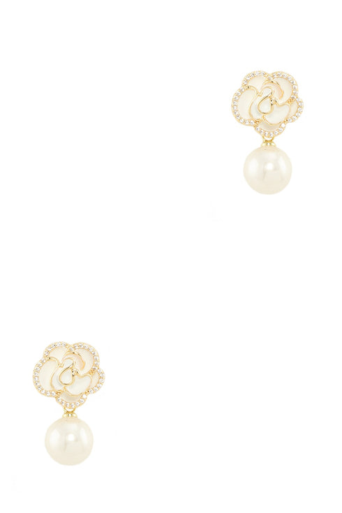 NO 5 BLACK FLOWER EARRINGS