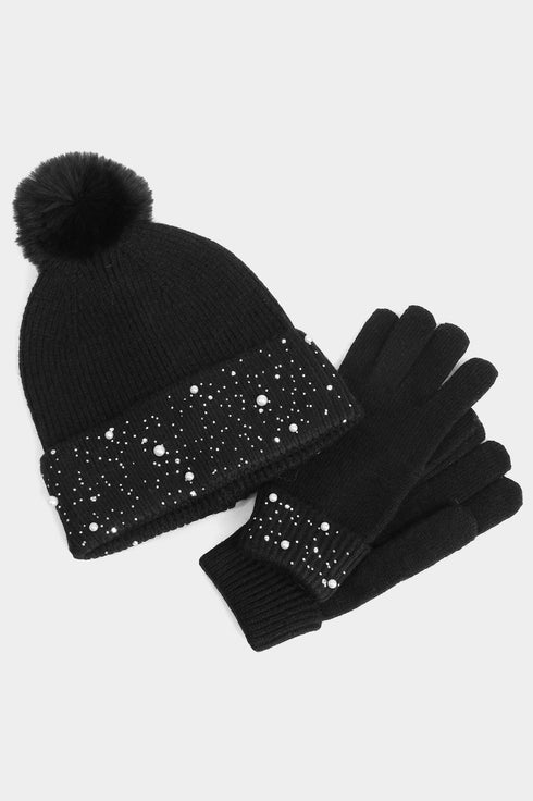 PEARL HAT & GLOVE SET