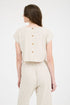 PINSTRIPE LINEN TOP