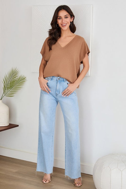 HIGH-WAIST WIDE DENIM