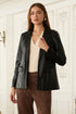 FAUX LEATHER BLAZER