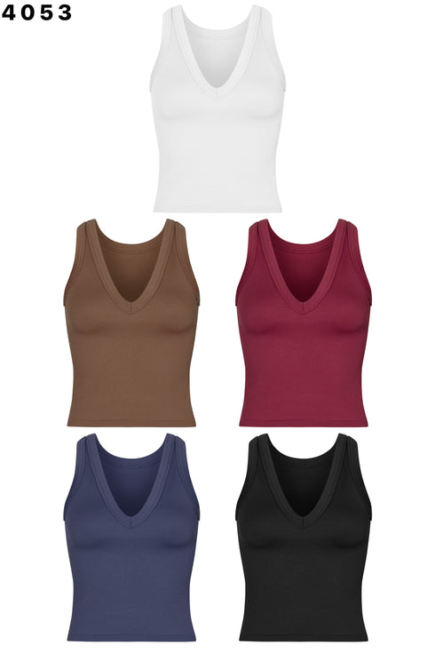 VNECK RIB FULL TANK