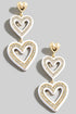 TIER PAVE DROP HEART EARRINGS