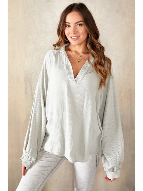 OVERSIZED COTTON GAUZE TOP