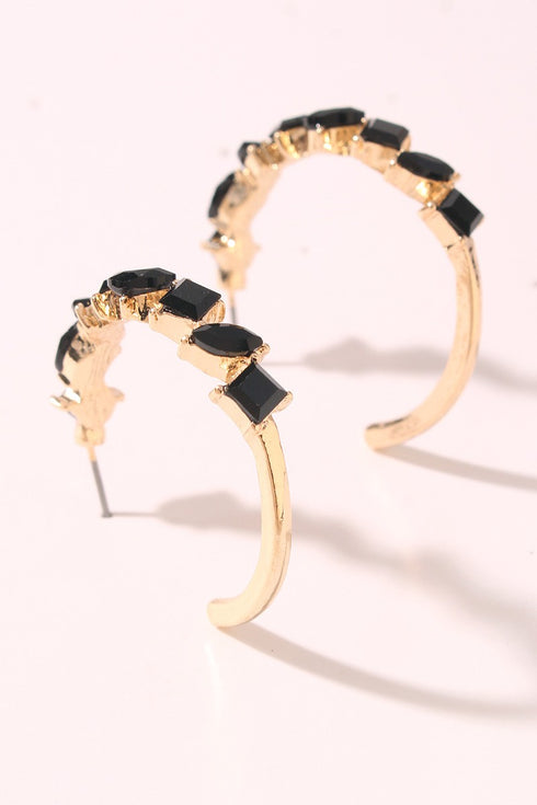 CRYSTAL HOOP EARRINGS