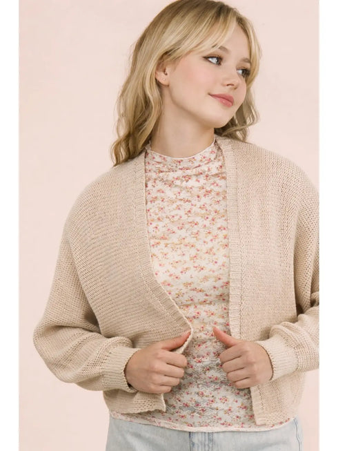OPEN FRONT CARDIGAN