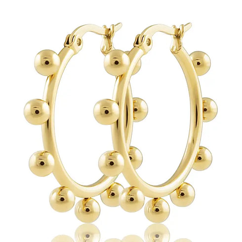 LUXE ERIN STUDDED HOOPS
