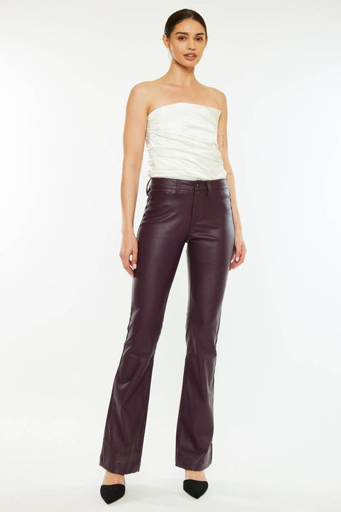 VEGAN LEATHER BOOTCUT PANT