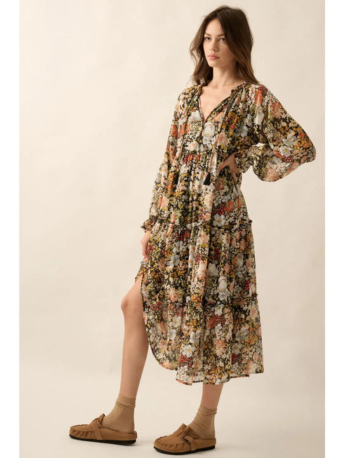 FLORAL CHIFFON DRESS