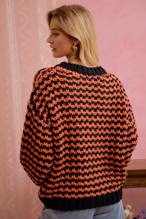 CHUNKY KNIT BUTTON CARDIGAN