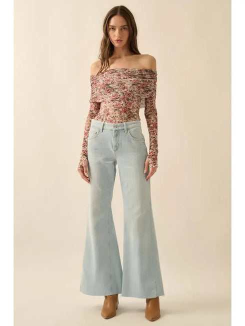 OFF SHOULDER FLORAL BODYSUIT