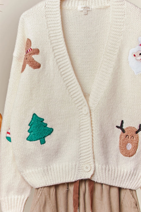 CHRISTMAS PATCH CARDIGAN