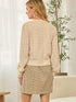 CHEVRON POINTELLE CARDIGAN