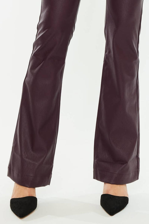 VEGAN LEATHER BOOTCUT PANT