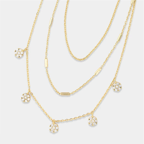 TRIPLE LAYER CZ NECKLACE