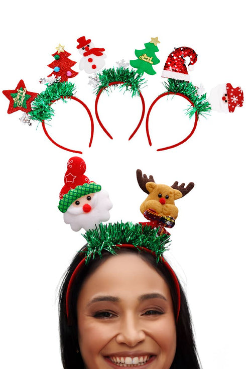 Christmas Shimmery Tinsel Novelty Head Boppers