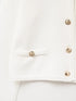 CHIC WHITE GOLD BUTTON CARDI