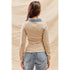 DENIM CONTRAST COLLAR TOP