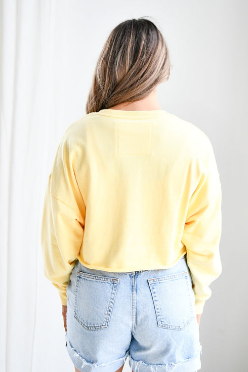 LETS GO BLUE CROPPED LONG SLEEVE