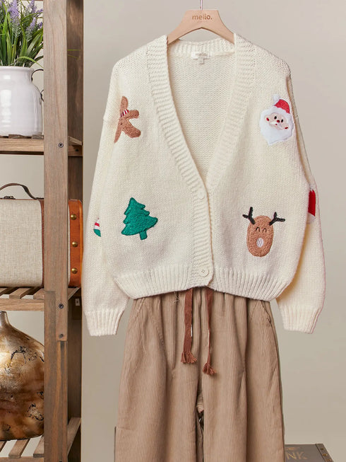 CHRISTMAS PATCH CARDIGAN