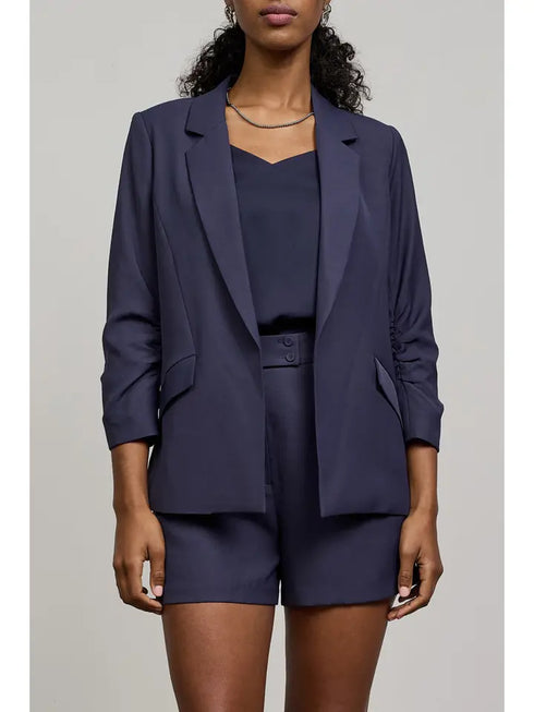 RACHEL SHIRRED SLEEVE BLAZER