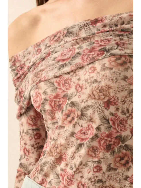 OFF SHOULDER FLORAL BODYSUIT