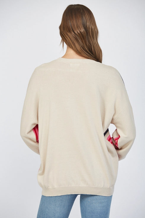 A TOUCH OF PINK FLAG SWEATER