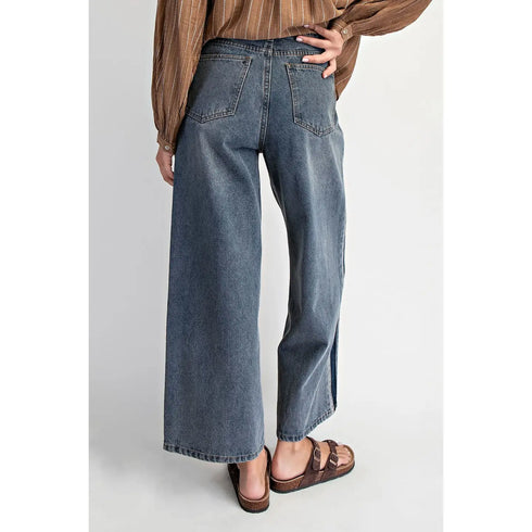 CONTRAST WIDE LEG JEAN