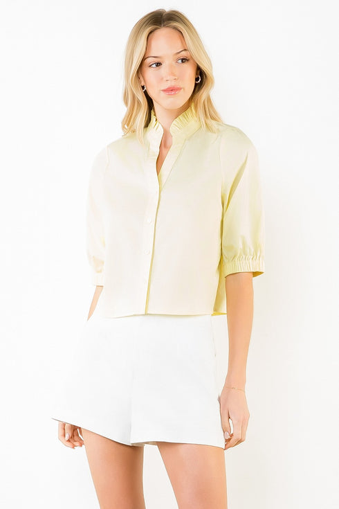 CAMILLE SHORT SLEEVE BUTTON TOP