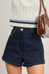 FAUX LEATHER DETAIL DENIM