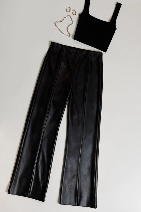 FADED FAUX LEATHER PANT