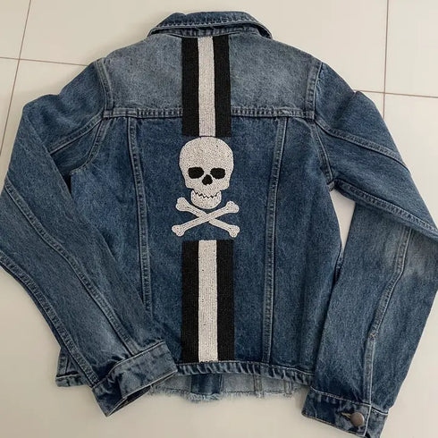 CUSTOM BEADED DENIM JACKET