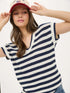 STRIPE CROCHET SWEATER TOP