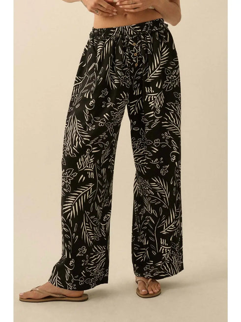 WOVEN FLORAL PANT