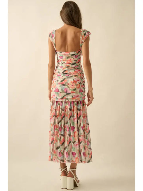 DROP WAIST FLORAL DRESS