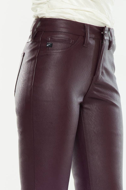 VEGAN LEATHER BOOTCUT PANT