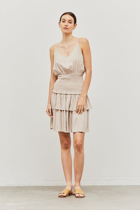 TENCEL SMOCKED WAIST DRESS